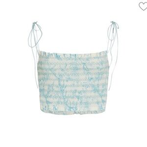 Alice + Olivia Light Blue and Cream Camisole